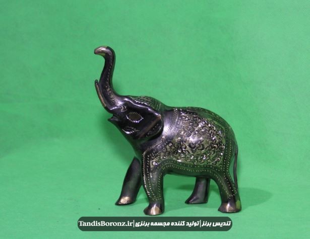 مجسمه فیل برنزی قلم خورده سایز کوچک